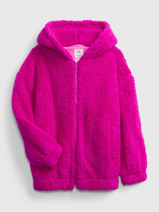 Teen Sherpa Hoodie - hot magenta