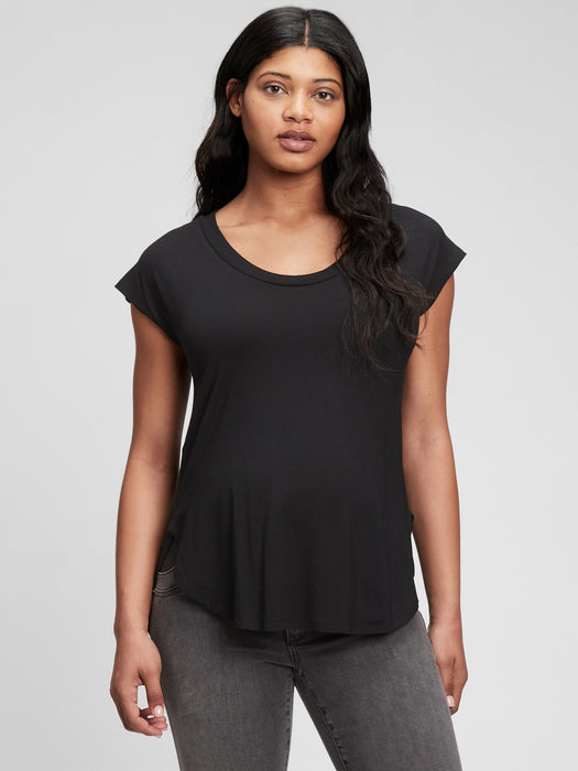 Maternity Modal Tunic T-Shirt - true black