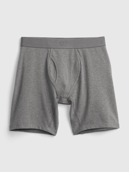 7" Stretch Cotton Boxer Briefs - gray heather