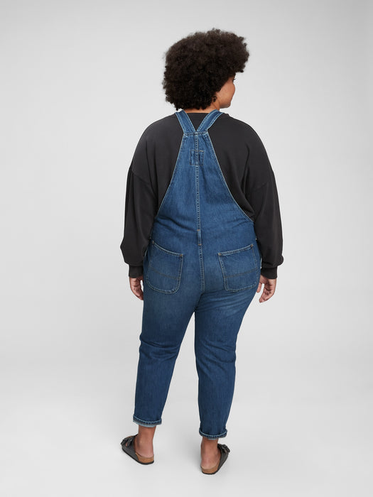 Slouchy Overalls with Washwell - medium indigo