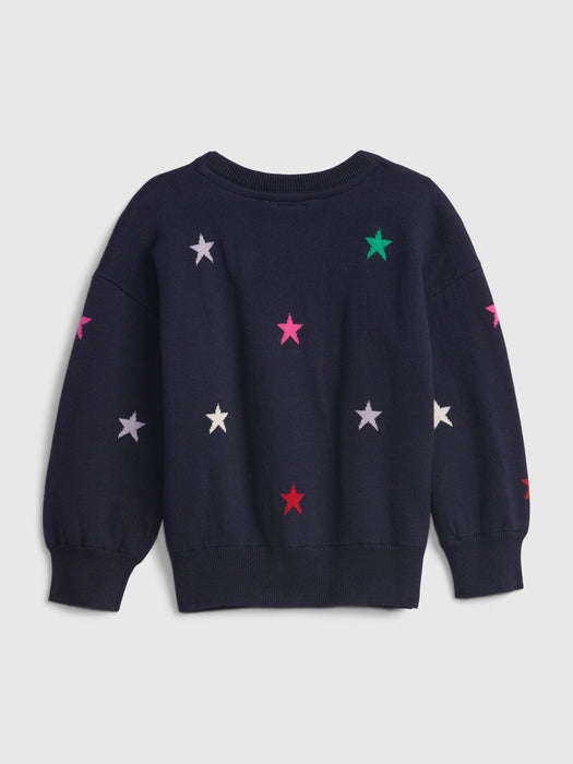 Toddler Star Print Sweater - dark night blue