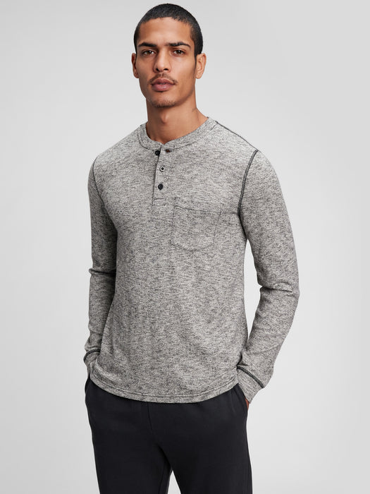 Marled Henley T-Shirt - light heather gray