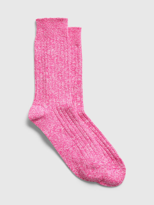 Marled Boot Socks - sizzling fuchsia