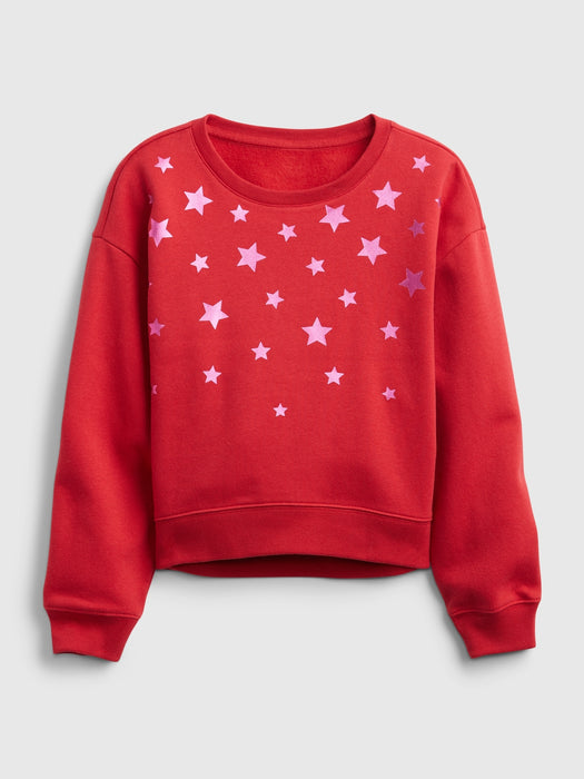 Kids Graphic Crewneck Sweatshirt - modern red