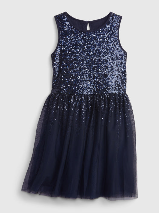 Kids Sequin Tank Dress - navy uniform