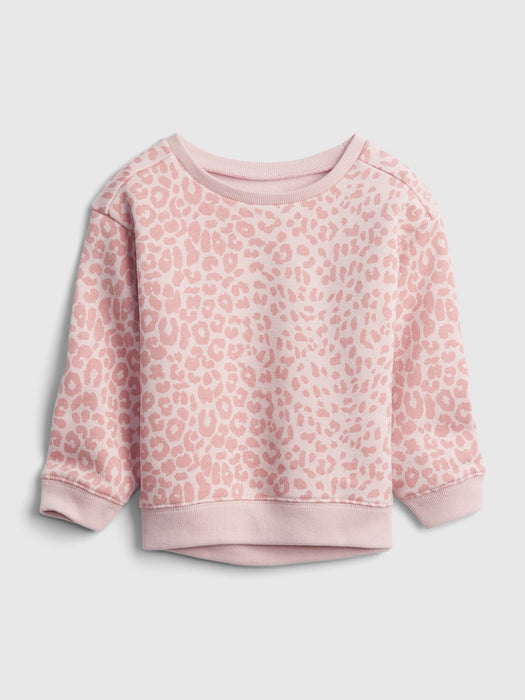 Toddler Crewneck Sweatshirt - pink leopard