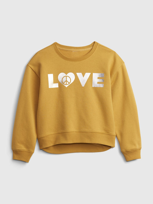 Kids Graphic Crewneck Sweatshirt - honey gold