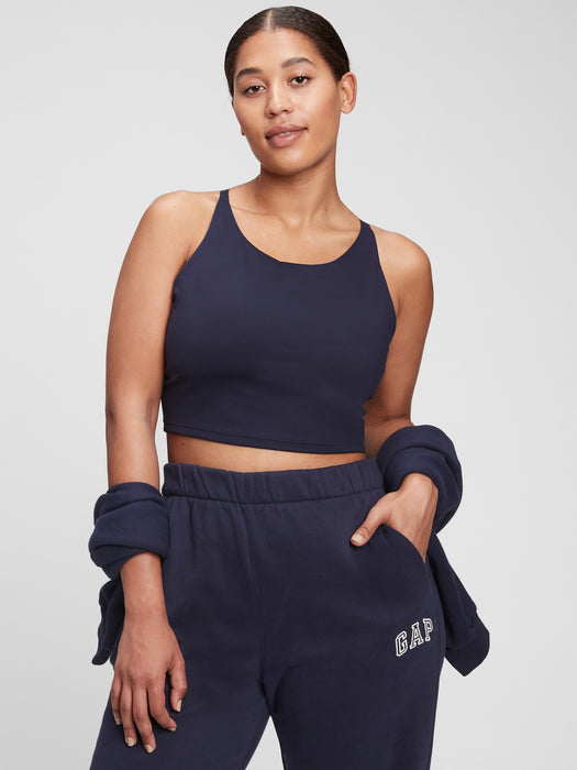 GapFit Recycled Power Longline Sports Bra - navy blue