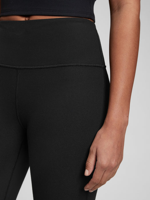 GapFit High Rise Blackout Ribbed Full Length Leggings - true black