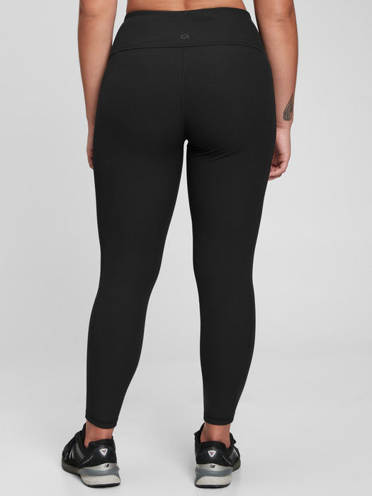 GapFit High Rise Blackout Ribbed Full Length Leggings - true black