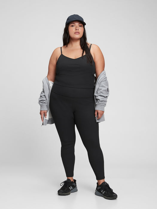 GapFit High Rise Blackout Ribbed Full Length Leggings - true black