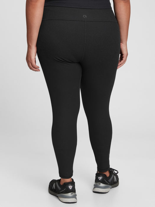 GapFit High Rise Blackout Ribbed Full Length Leggings - true black