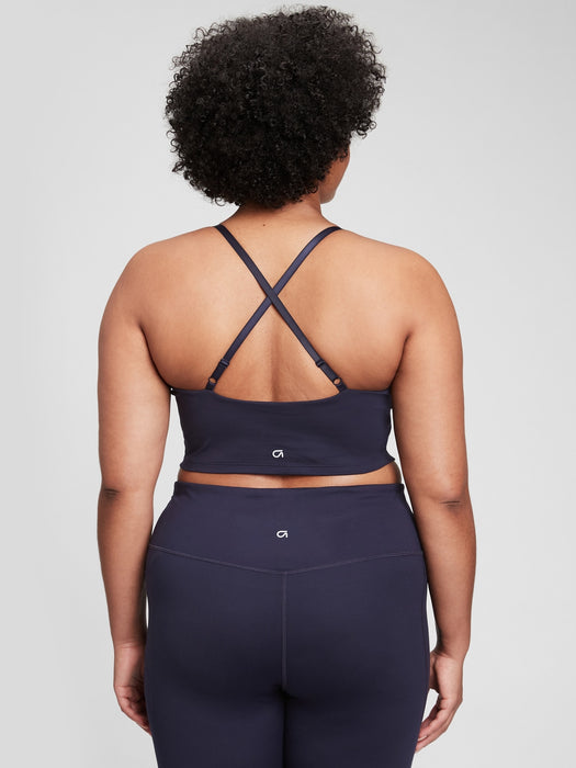 GapFit Recycled Power Longline Sports Bra - navy blue