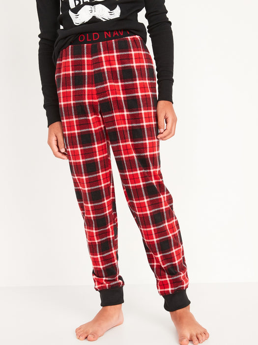 Printed Micro Fleece Pajama Jogger Pants For Boys