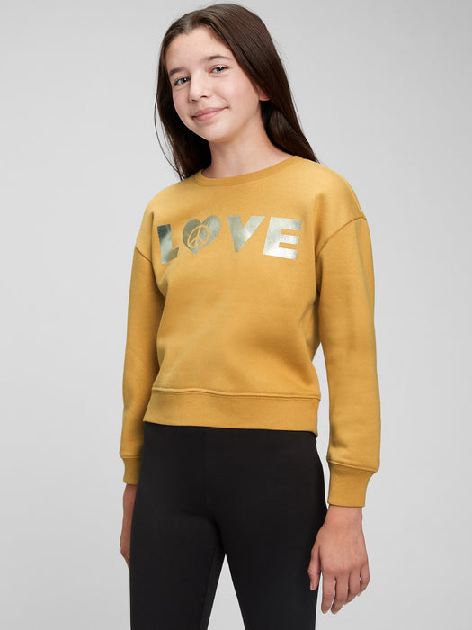 Kids Graphic Crewneck Sweatshirt - honey gold