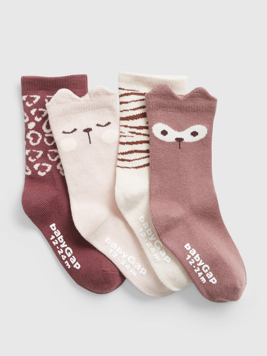 Toddler Printed Crew Socks (4-Pack)