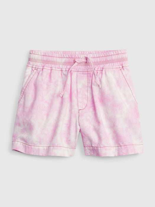 Kids TENCEL&#153 Pull-On Shorts - pink tie dye