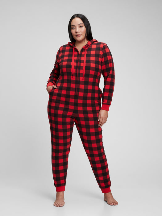 Microfleece PJ One-Piece - family matching red buffalo plaid