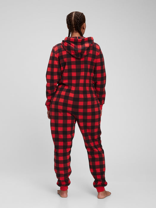 Microfleece PJ One-Piece - family matching red buffalo plaid