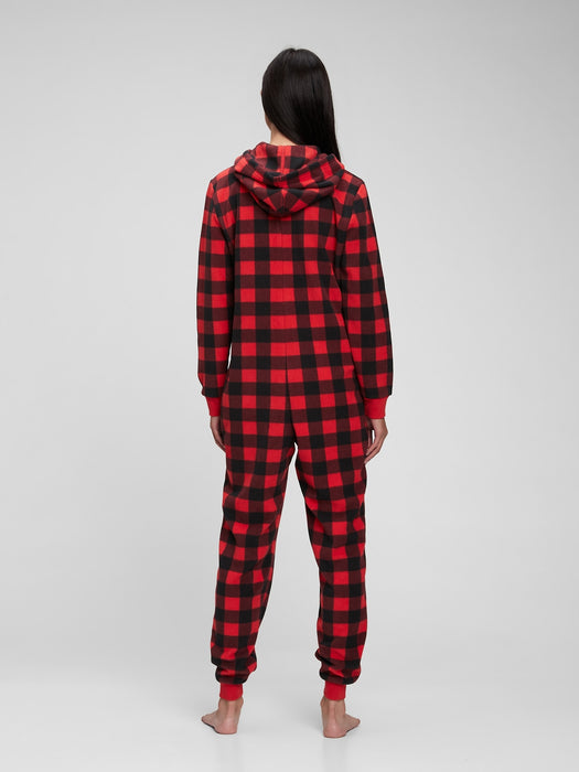 Microfleece PJ One-Piece - family matching red buffalo plaid