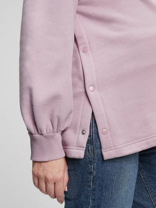 Maternity Side Snap-Button Nursing Sweatshirt - pale plum