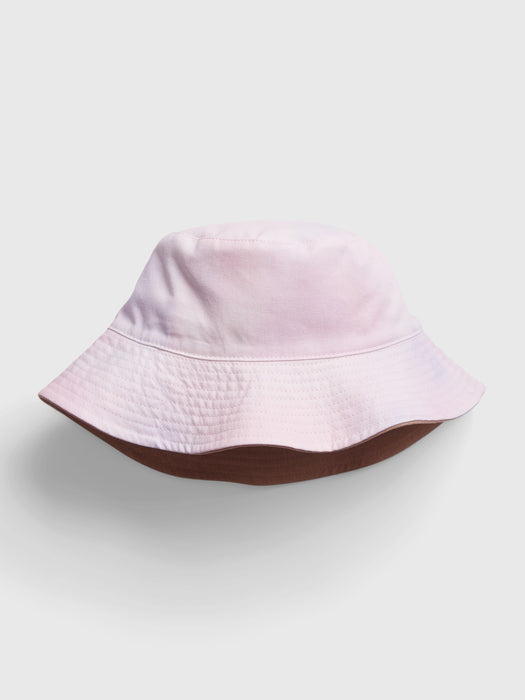 Kids 100% Organic Cotton Reversible Bucket Hat - pink tie dye