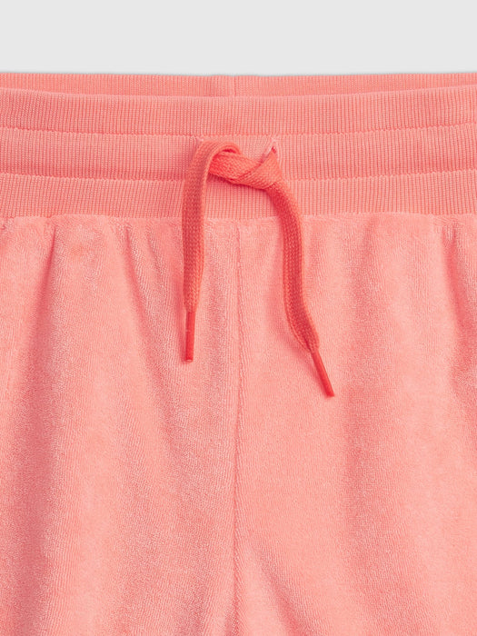 Kids Towel Terry Shorts - neon coral volt