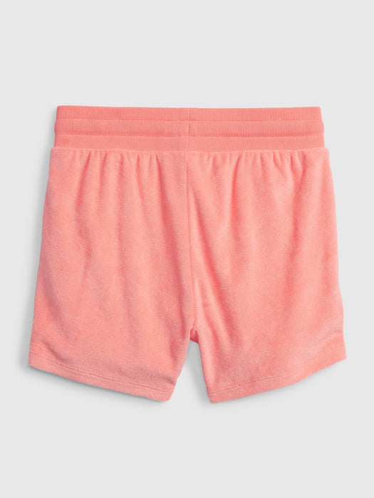 Kids Towel Terry Shorts - neon coral volt