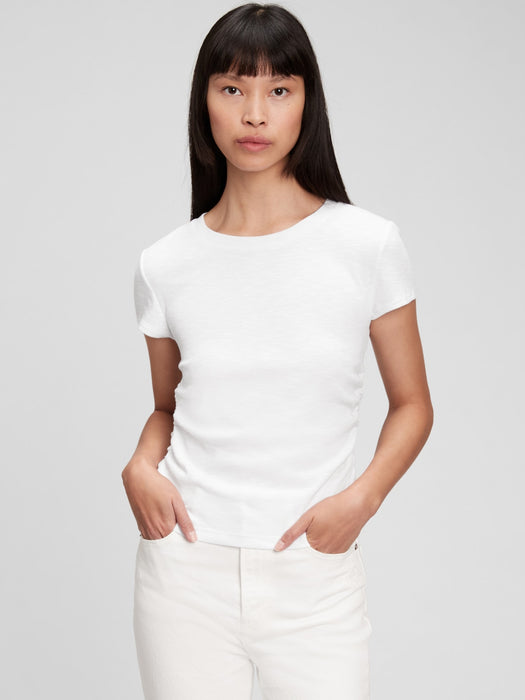 Ruched Cropped T-Shirt