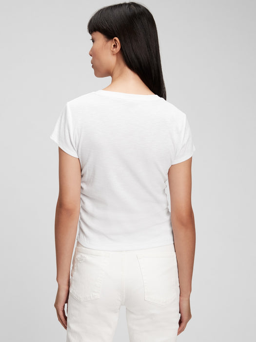 Ruched Cropped T-Shirt