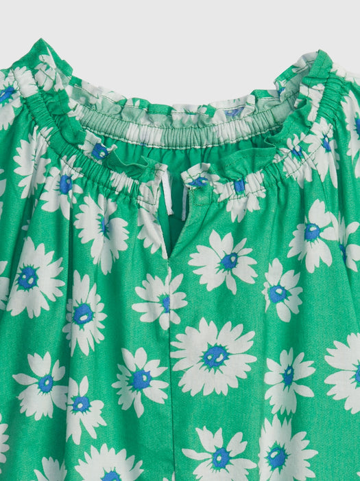 Toddler Floral Ruffle Dress - stem green floral