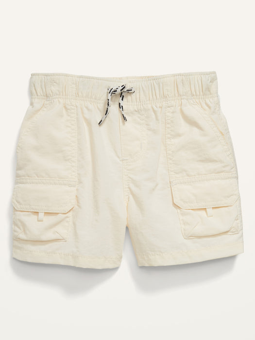 Nylon Pull-On Cargo Shorts for Baby - White