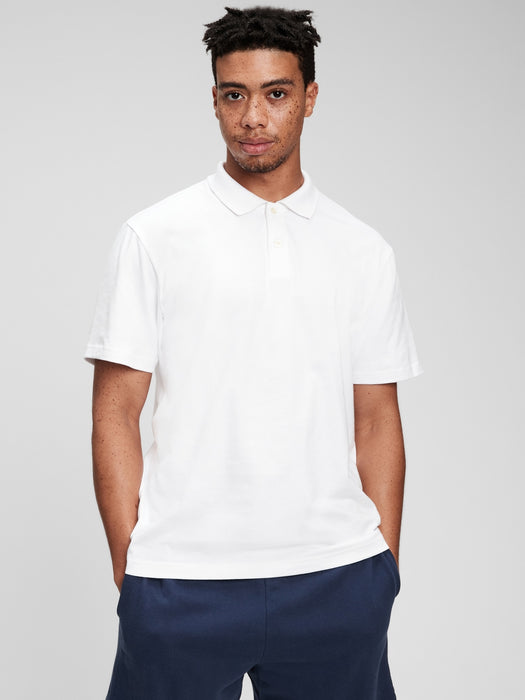 100% Organic Cotton Polo Shirt - optic white