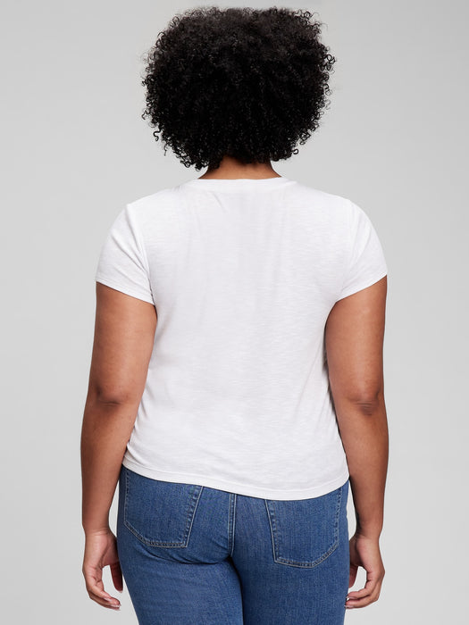 Ruched Cropped T-Shirt