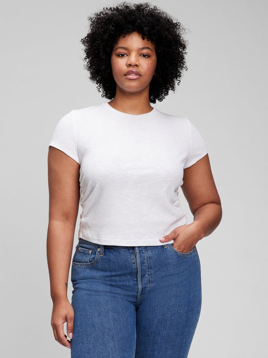 Ruched Cropped T-Shirt