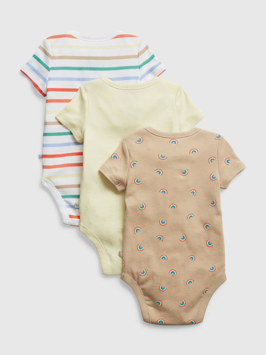 Baby Print Short Sleeve Bodysuit (3-Pack)