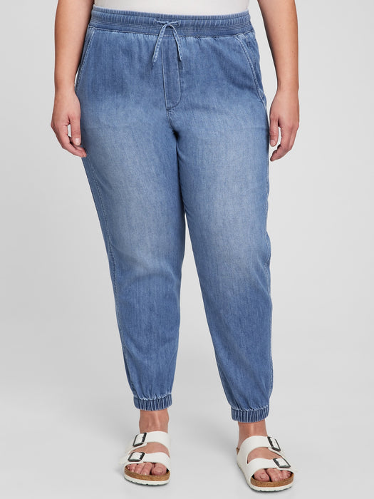 Mid Rise Denim Joggers