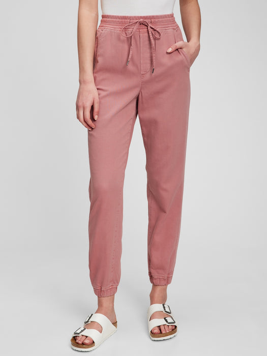 Ribbed Pull-On Joggers with Washwell - nostalgia rose pink