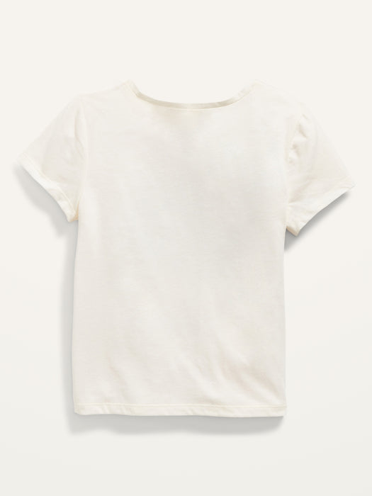 Matching Graphic T-Shirt for Girls - White