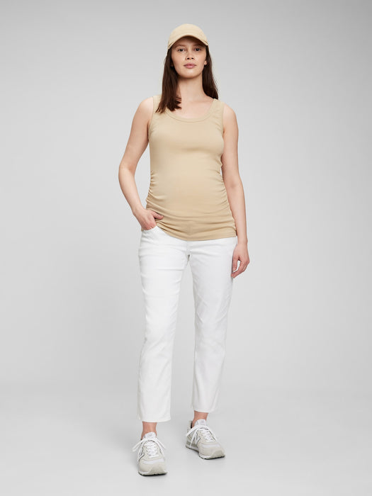 Maternity True Waistband Full Panel Cheeky Straight Jeans with Washwell