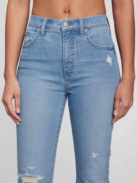 High Rise Kick Fit Jeans with Washwell