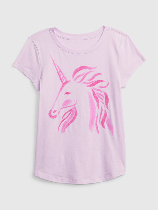 Kids 100% Organic Cotton Graphic T-Shirt - light iris