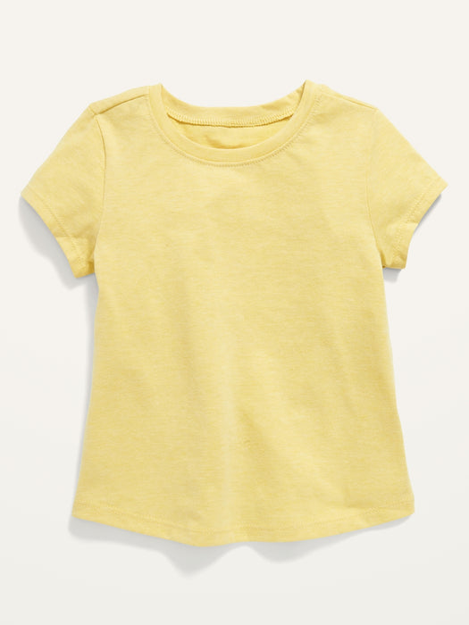 Garment-Washed Short-Sleeve T-Shirt for Toddler Girls - Blue