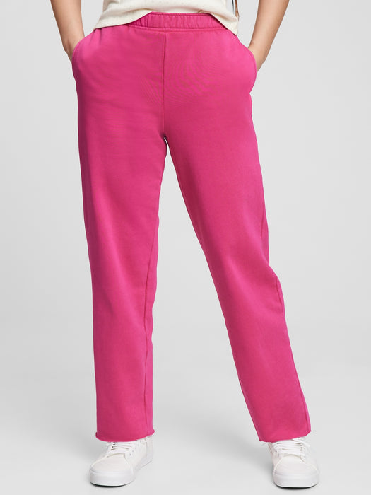 Teen Straight Leg Fleece Joggers - pink rise