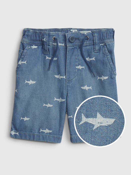 Toddler Easy Denim Shorts with Washwell - medium wash