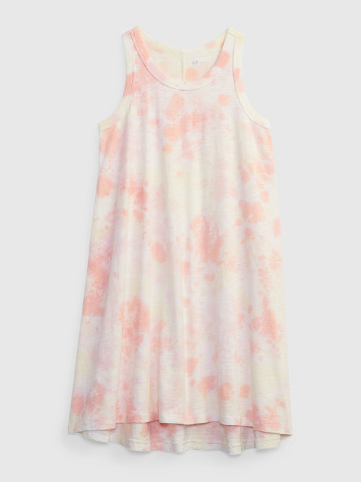 Kids Swing Tank Dress - pink tie dye