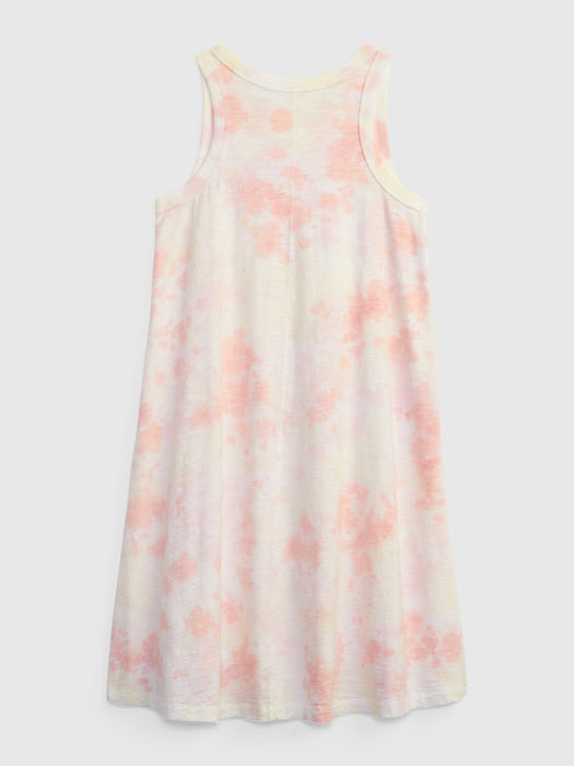 Kids Swing Tank Dress - pink tie dye