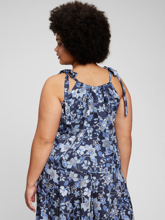 Printed Tie-Shoulder Cami - Mother's Day blue floral