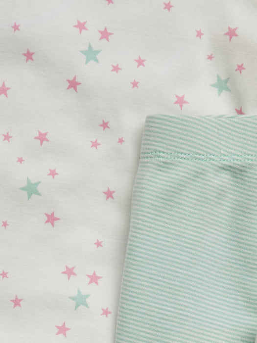 Kids 100% Organic Cotton Star Print PJ Set (2-Pack) - new off white