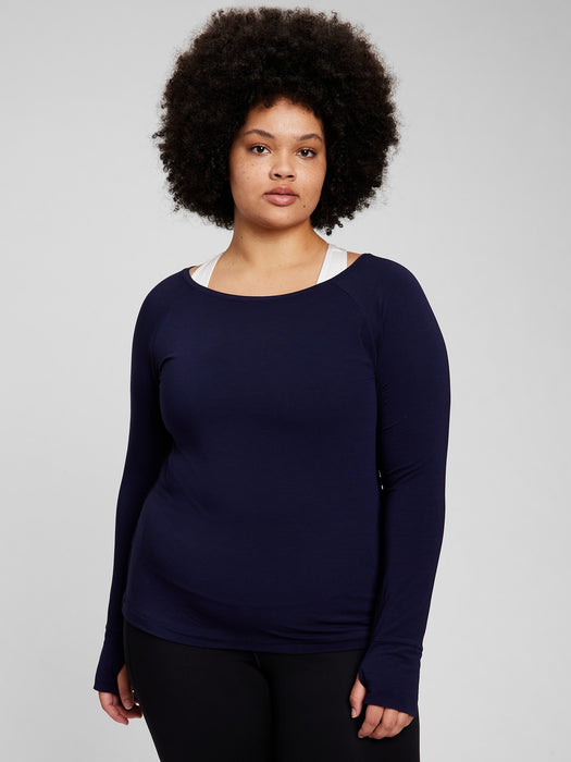 GapFit Breathe Boatneck T-Shirt - navy blue